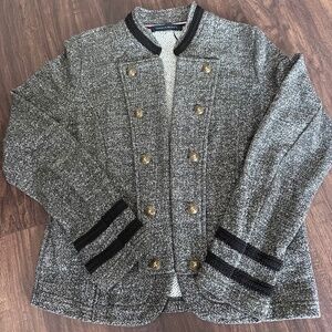 Tommy Hilfiger Women's Open Blazer Top Gray Formal Casual Chic Size M